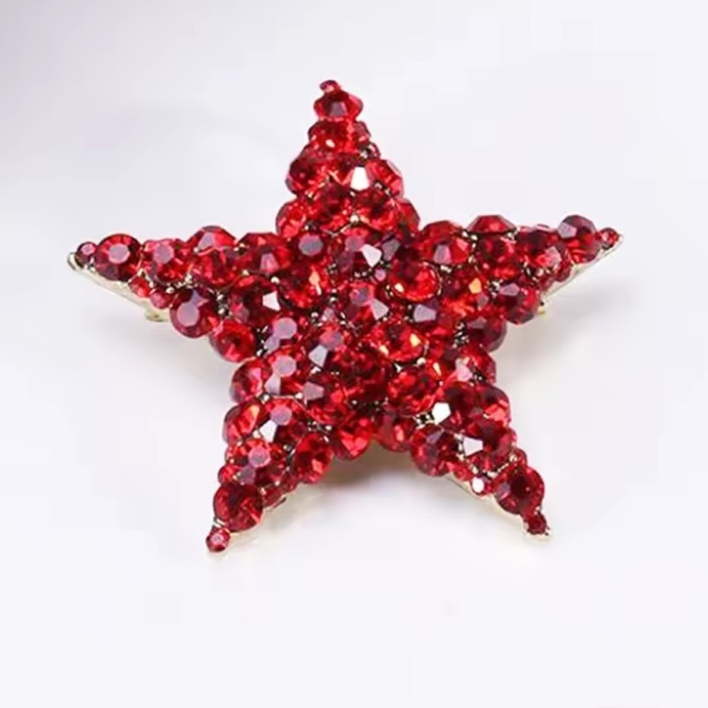 Royal Star Red Crystal Brooch